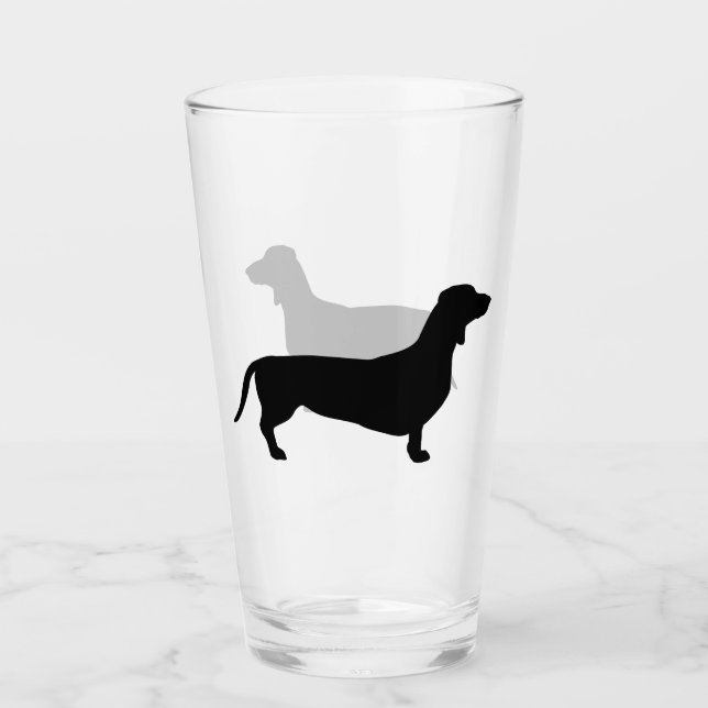 Verre Cheveux courts Dachshund - Silhouette 1 (Devant)
