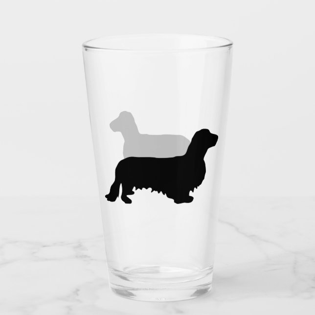 Verre Cheveux longs Dachshund - Silhouette 1 (Devant)