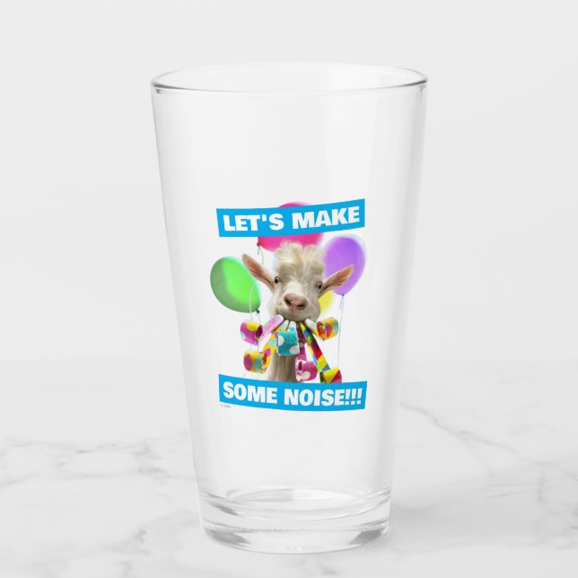 Verre Chèvre avec des pétards de fête (Devant)