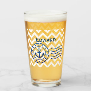 Verre Chevron nautique et sceau d'Ancre