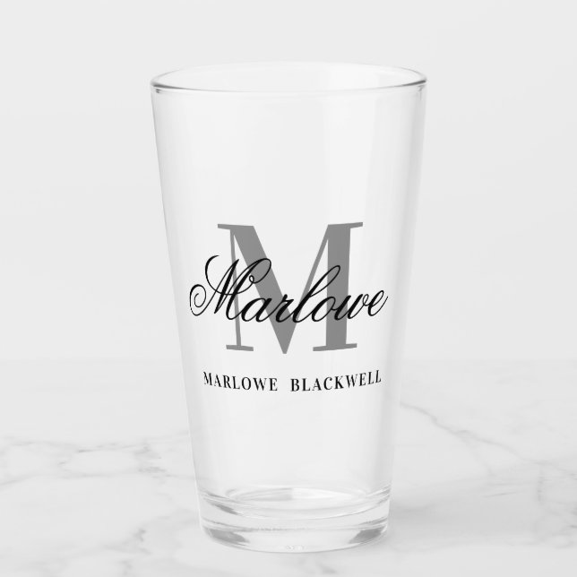 Verre Chic Monogramme Gris Noir (Devant)