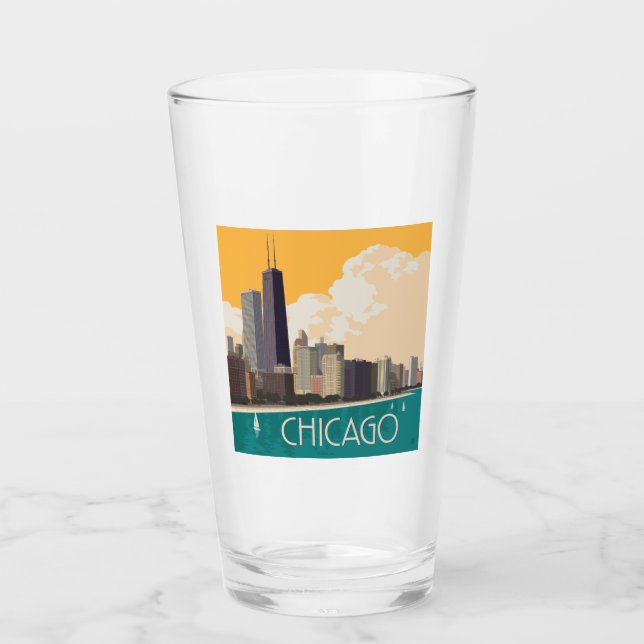 Verre Chicago | Skyline moderne (Devant)