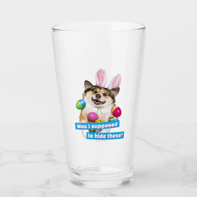 Verre Chien allongé sur des œufs de Pâques (Devant)