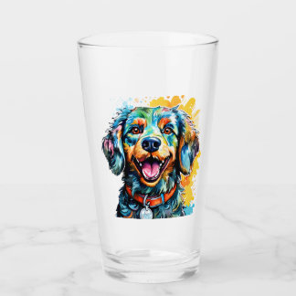 Verre Chien avec des lunettes
