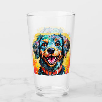 Verre Chien avec des lunettes