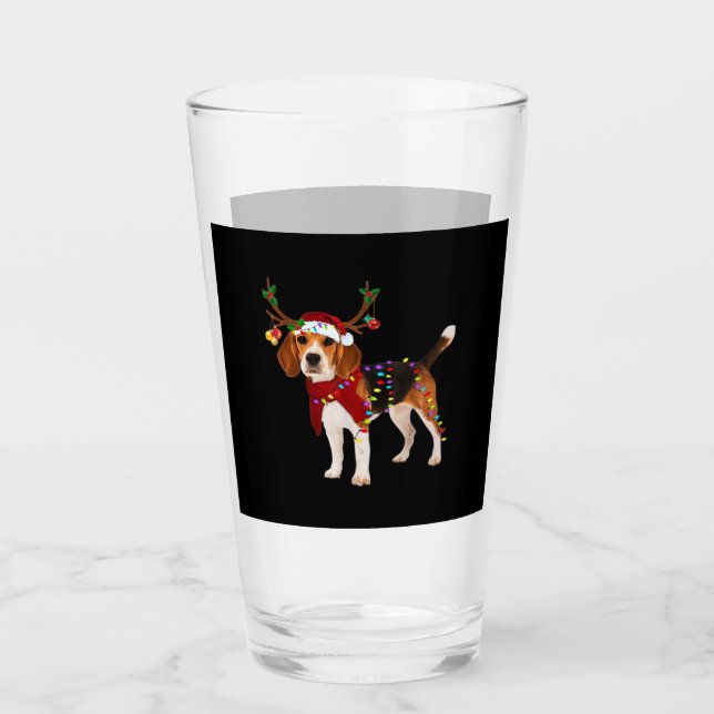 Verre Chien beagle noël Classique T-shirt (Devant)