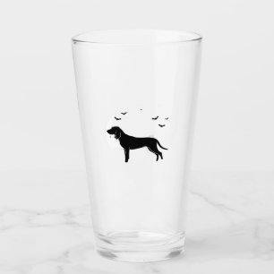 Verre Chien Bluetick � Silhouette de la Lune d'Halloween