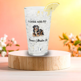 Verre Chien Bouvière Bernois Aquarelle Personnaliser