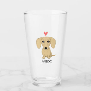Verre Chien crème de bande dessinée de teckel