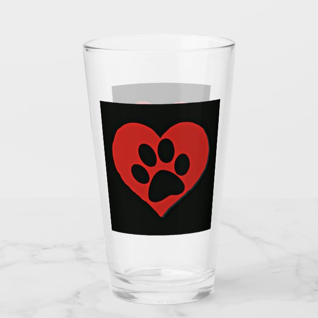 Verre Chien de chat Empreinte de patte (Devant)