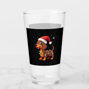 Verre Chien de Noël Dachshund Père Noël Xmas Wiener 3