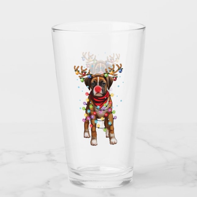Verre Chien de Noël Drôle Drôle Noël Cadeaux de Noël (Devant)