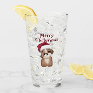 Verre Chien de Noël Shih Tzu