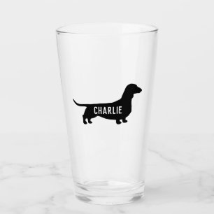 Verre Chien de saucisse de silhouette de teckel