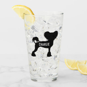 Verre Chien de silhouette de crête chinois personnalisé