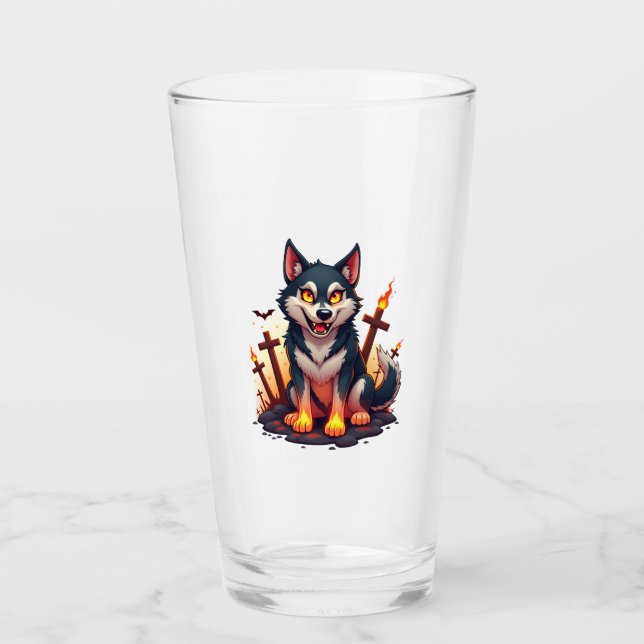 Verre Chien Husky Hellhound (Devant)