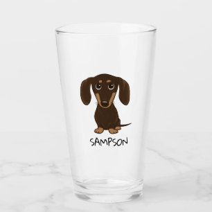 Verre Chien mignon de saucisse du teckel   de chocolat
