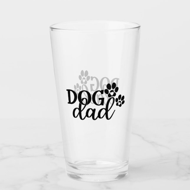 Verre Chien papa, Chien Paw, Amoureux des chiens, Fête d (Devant)