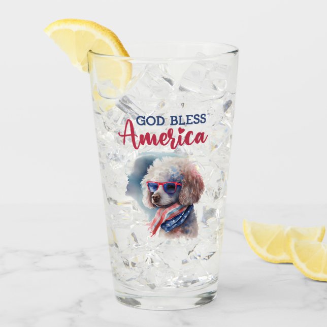 Verre Chien patriote-Caniche (Devant glace)