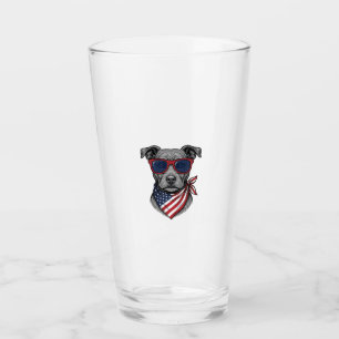 Verre Chien Patriotique Avec Lunettes De Soleil Design D