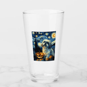 Verre Chien Shih Tzu mignon citrouille Halloween Jack O
