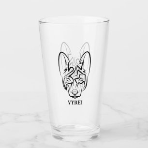 Verre Chien tribal noir et blanc