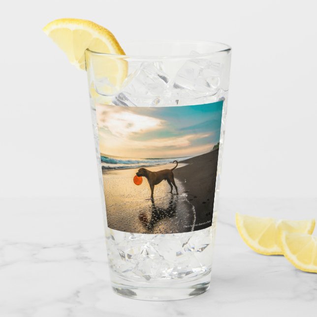 Verre Chiens en jeu, à deux côtés, (Devant glace)