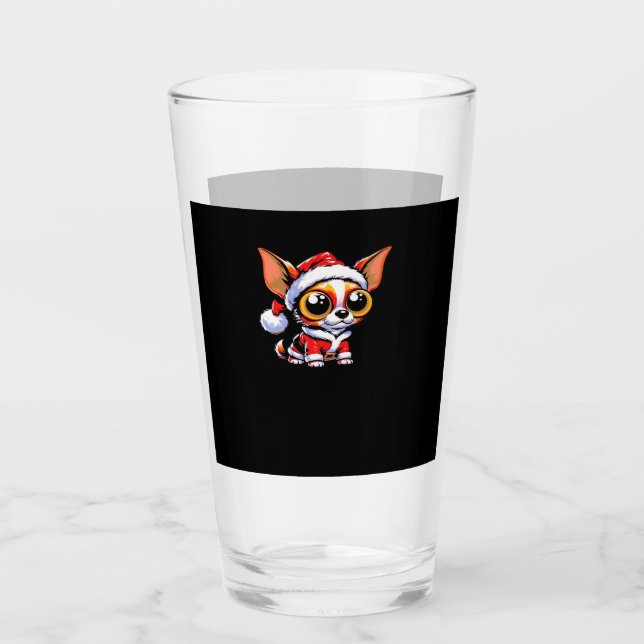Verre Chihuahua Dog Santa Classic T-Shirt (Devant)