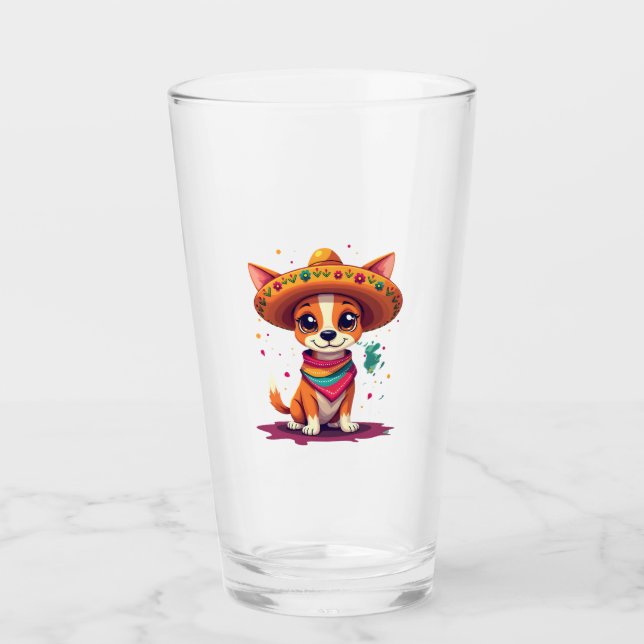 Verre Chihuahua  Mexico  Cinco de Mayo  Funny Dog   (6) (Devant)