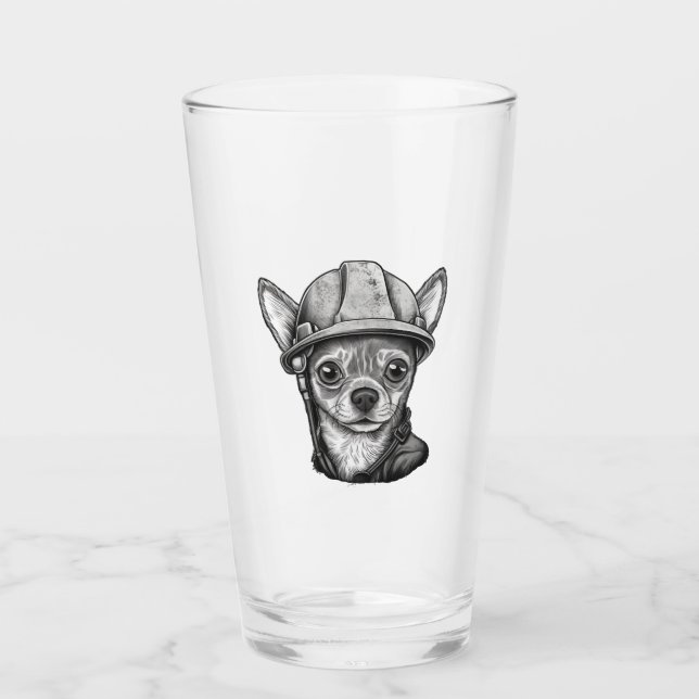 Verre Chihuahua Ouvrier de construction (Devant)