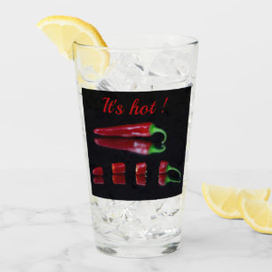 Verre Chili rouge chaud avec texte personnalisable