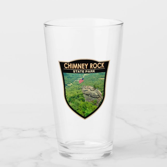 Verre Chimney Rock State Park North Carolina Badge (Devant)
