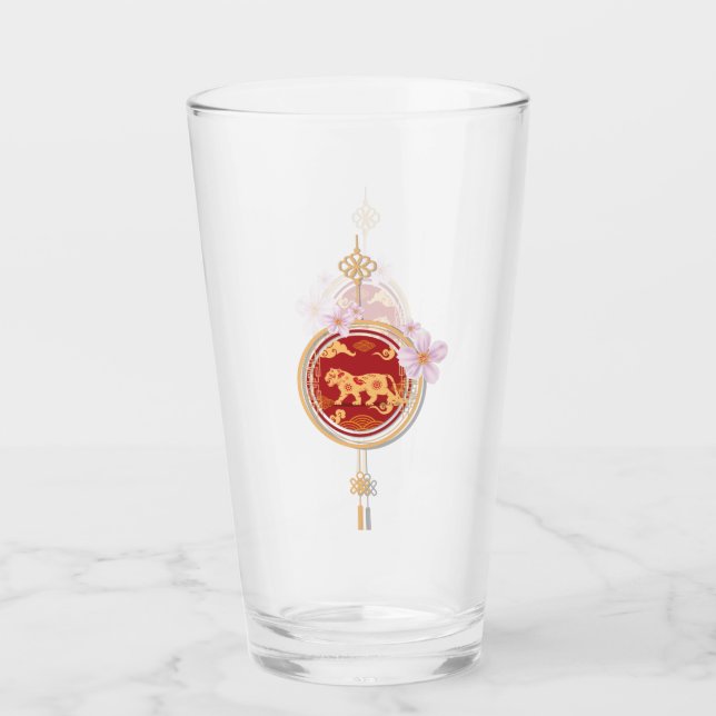 Verre Chinese new year 2022 year of the tiger. (Devant)
