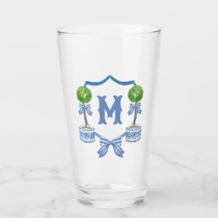 Verre Chinoiserie Aquarelle Bow Topior Monogramme Crest