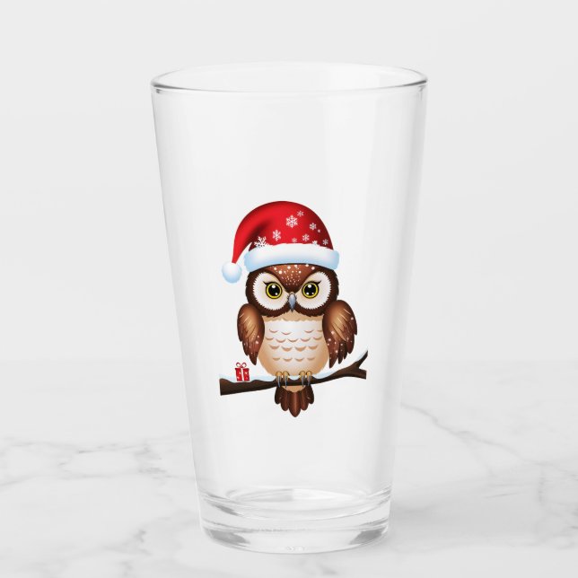 Verre Chouette Noël (Devant)
