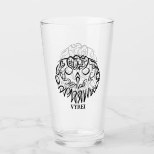 Verre Chouette tribale noire et blanche