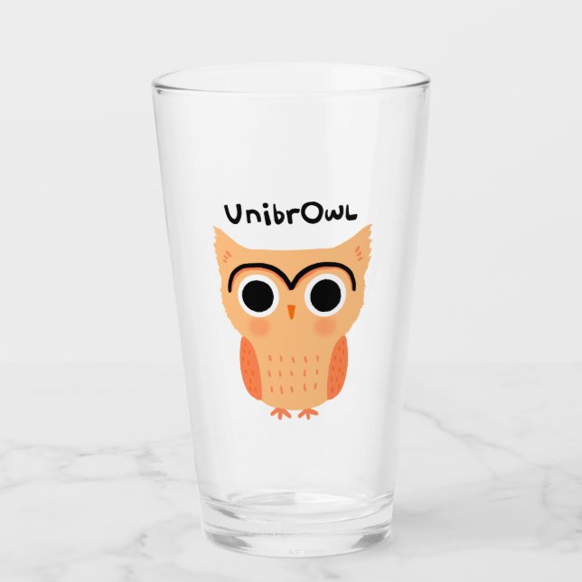 Verre Chouette unibrow UnibrOwl | Chouette à sourcils mi (Devant)