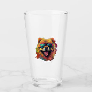 Verre Chow Chow Chien Chien chinois race pour un Chow Ch