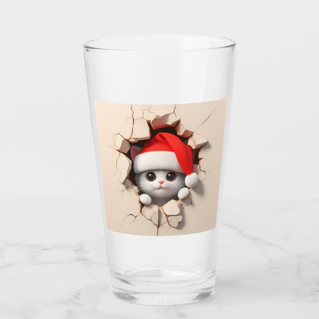 Verre Christmas Cat 3D (Devant)