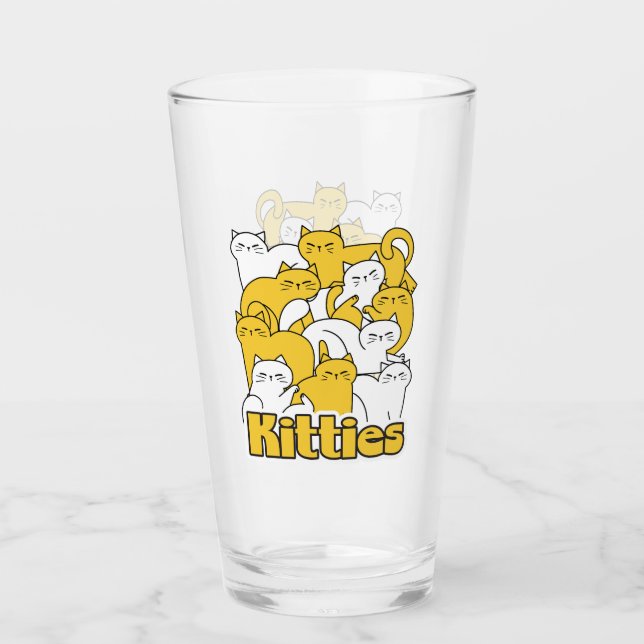 Verre Chubby Kitties Design - Cat Art adorable (Devant)