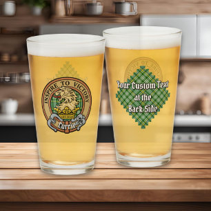 Verre Cimier de lion Clan Currie sur Tartan