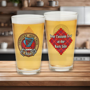 Verre Cimier Rose de clan sur Tartan