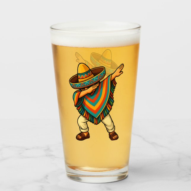 Verre Cinco de Mayo Dabbing Mexicain Poncho (Devant (rempli))