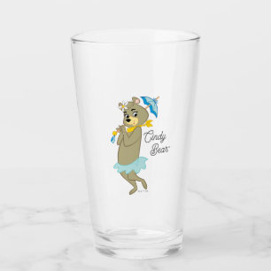 Verre Cindy Bear tenant le parasol