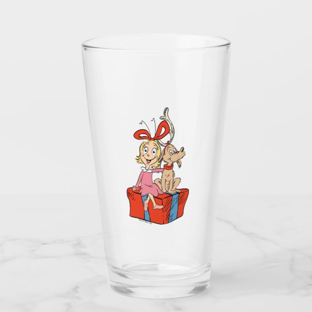 Verre Cindy Lou Who et Max sur un cadeau (Devant)