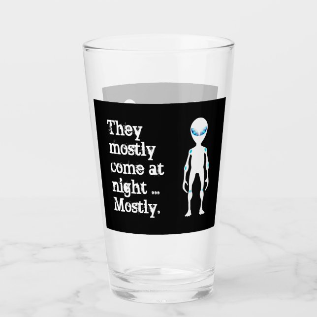 Verre Citation d'alien noir blanc mignon (Devant)