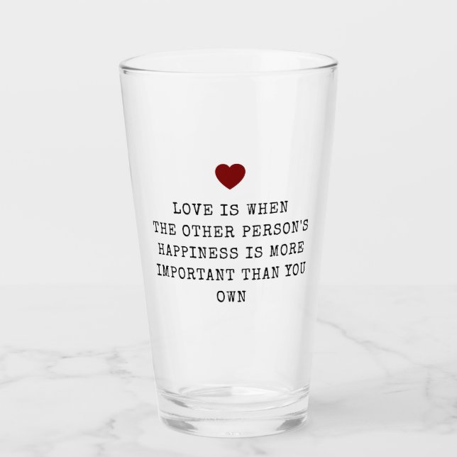 Verre Citation d'amour éditable pour la Saint-Valentin  (Devant)