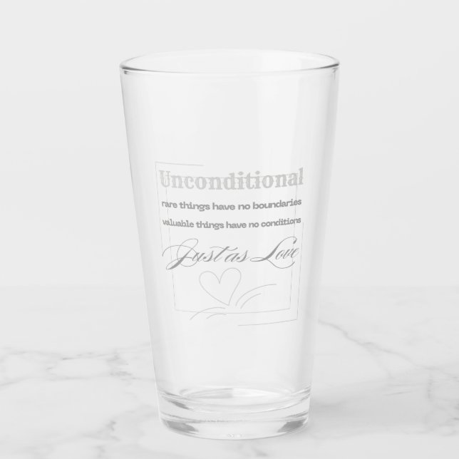 Verre Citation d'amour inconditionnel  (Devant)