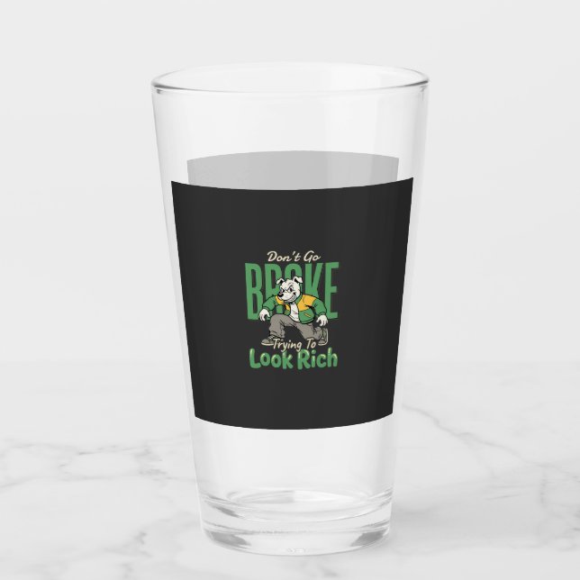 Verre Citation d'argent de chien drôle goutte (Devant)