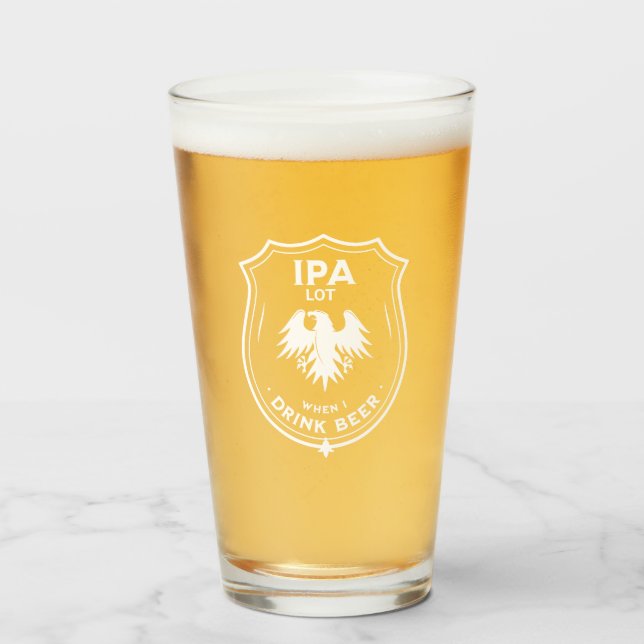 Verre Citation de bière amusante (Devant (rempli))